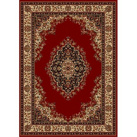 RADICI 1595-1231-RED Como Rectangular Red Traditional Italy Area Rug- 5 ft. 5 in. W x 7 ft. 7 in. H 1595/1231/RED